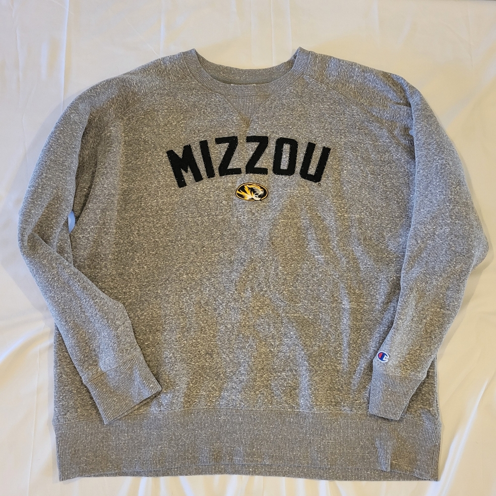 Champion MIZZOU Crewneck Sweatershirt|Heathered Gray|Men's 2XL  EUC